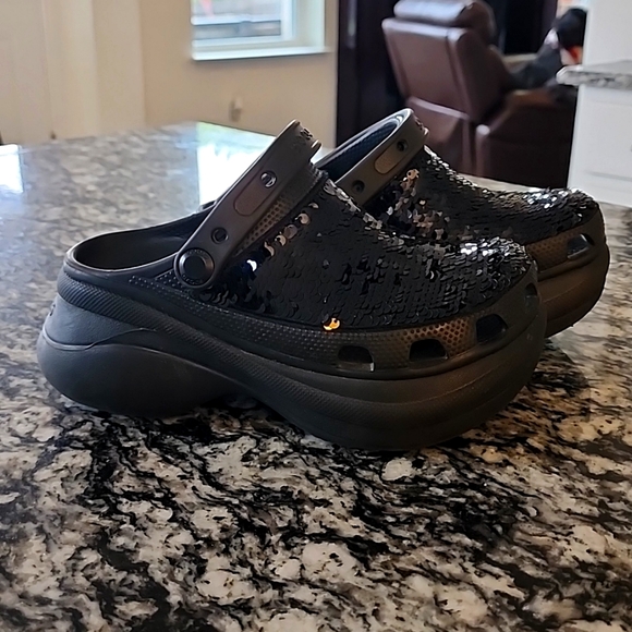 RARE!! Crocs Sequin Bae Clog platform - Picture 4 of 7
